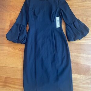 Elegant Black Dress with Flared Sleeves